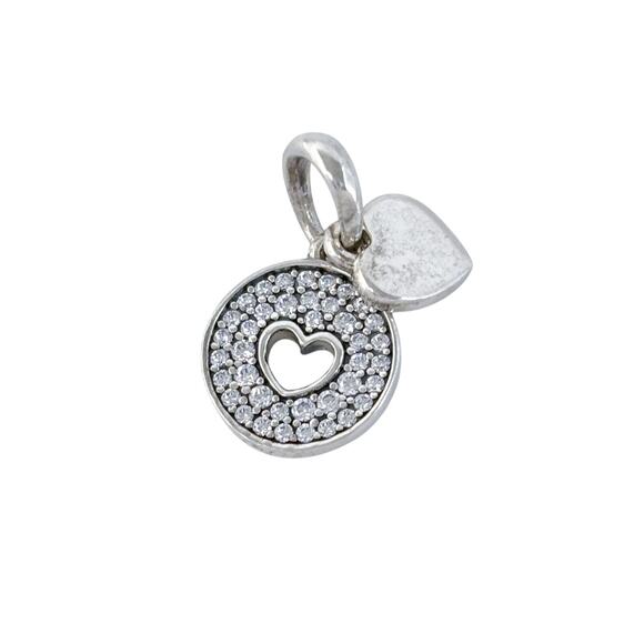 Pandora ALE Crystal Heart Charm Spacer Pendant | Sterling Silver 925 - Picture 2 of 7
